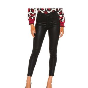 MOTHER The Swooner Coated Ankle in Wash Black & Black Size US 27